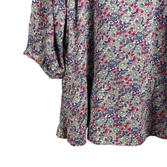 Vintage X America Elsie Women Medium Top Blouse Ditsy Floral Peplum Boho Spring - Picture 11 of 16